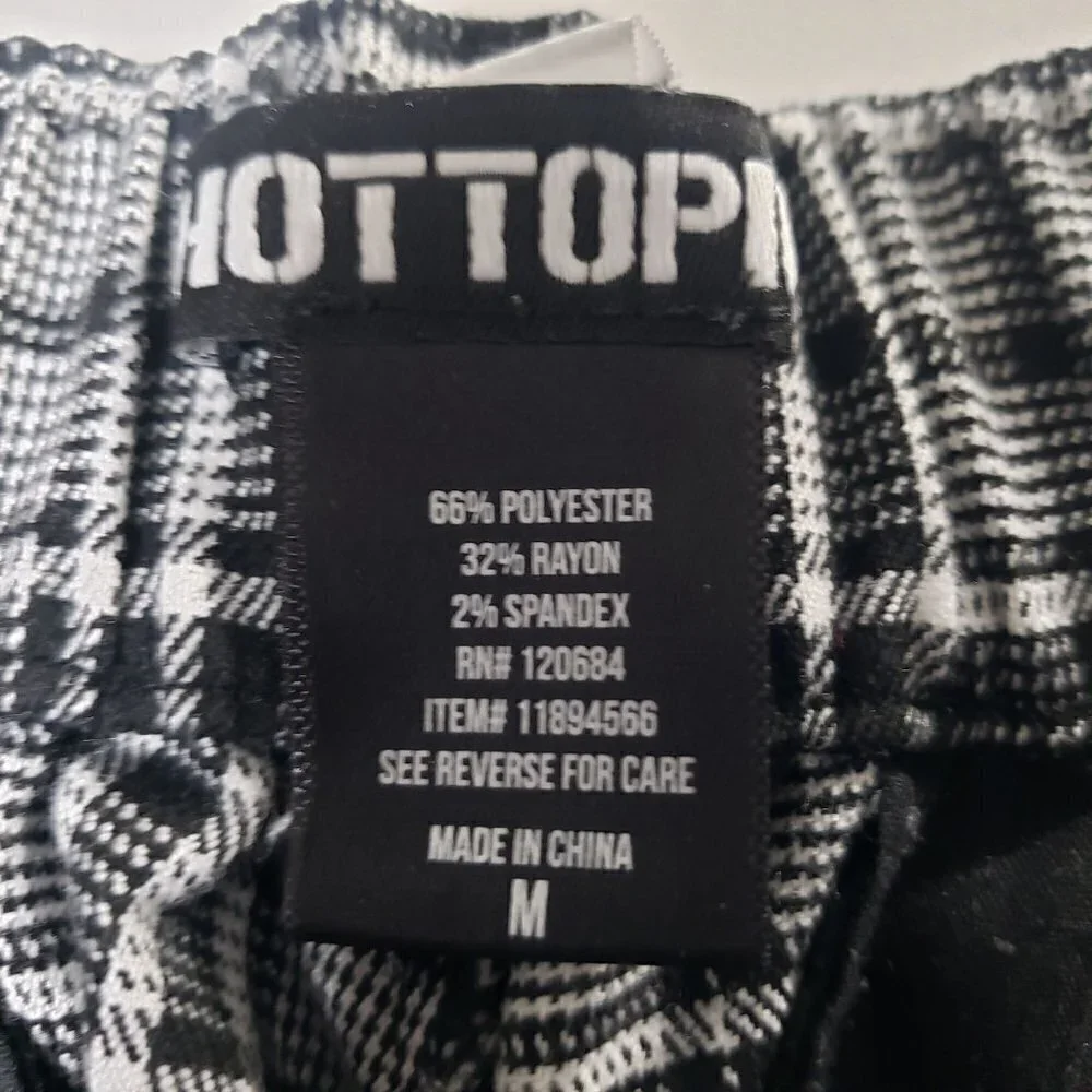 Hot Topic Plaid Pants Black Y2K Emo Punk Goth Stretch Trousers Womens Medium